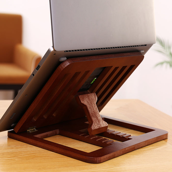 Notebook Stand Bamboo Foldable Portable Cooler Pad