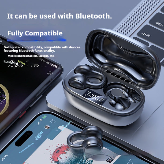 Bone-conduction Bluetooth Headphones Non-in-ear Ear-clipping Design Ultra-long Battery Life